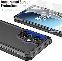 Vista 6 de Ailiber Funda para teléfono OnePlus Nord N30, One Plus N30 5G con protector de pantalla de vidrio templado, protección de estructura de 2 capas