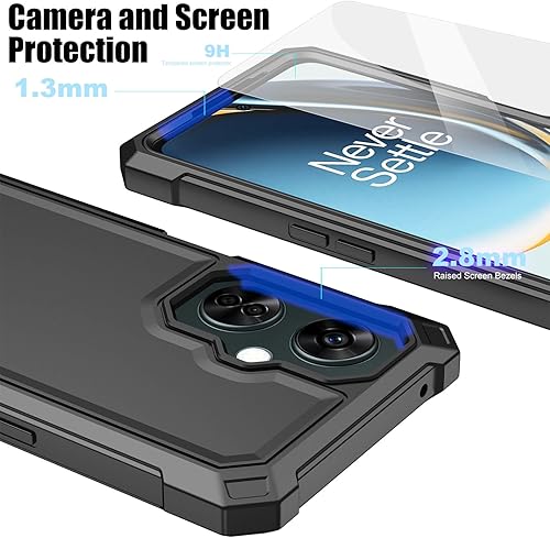 Miniatura 6 de Ailiber Funda para teléfono OnePlus Nord N30, One Plus N30 5G con protector de pantalla de vidrio templado, protección de estructura de 2 capas,