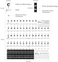 Vista 2 de Eison - Calcomanías para piano para teclas, juego completo de calcomanías para teclado de piano para 88/61/54/49/37 teclas extraíbles con números