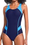 Tempt Me Women One Piece Swimsuits Athletic Racerback Swimwear Training Exercise Slimming Bathing Suit