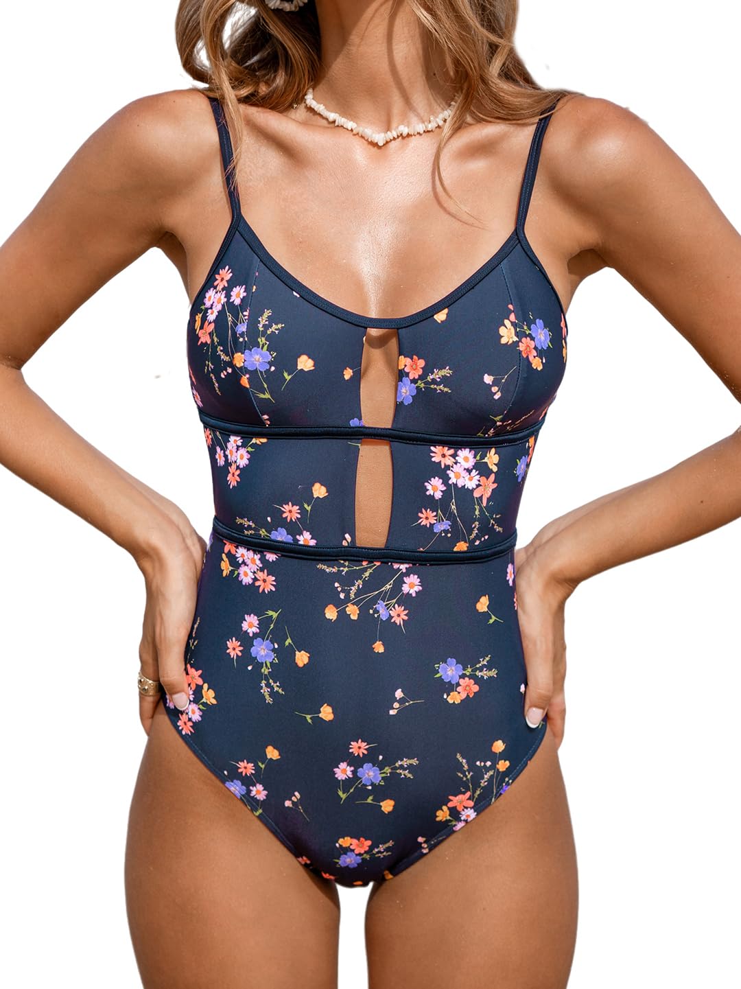 CUPSHE Scoop Neck Cutout Back Tie