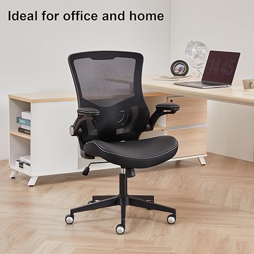 Miniatura 9 de Office Chair Ergonomic Desk Chair 350lbs Comfy Mesh Computer Chair with Adjustable Lumbar Support Flip-up Armrests, Executive Rolling Swivel Comfy