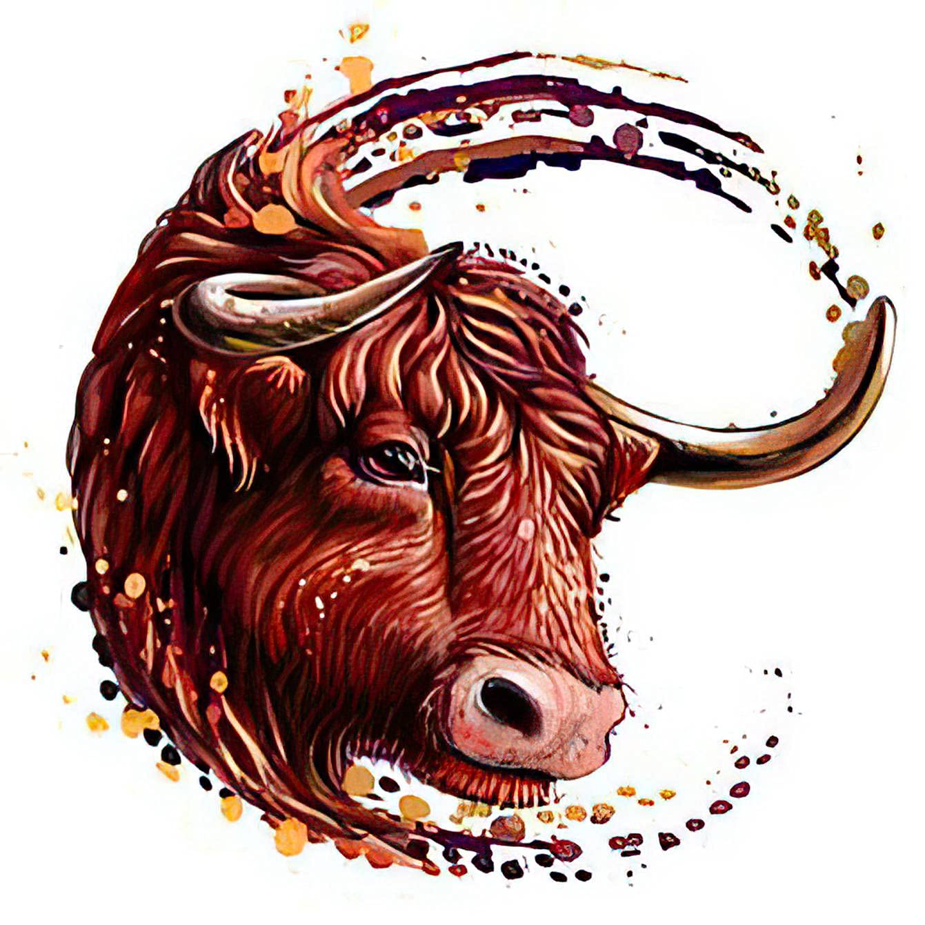 Amazon.com : Dopetattoo Tattoo design 6 Sheets Temporary Tattoos Red Bull  Artistic Color Realistic Portrait of a Red in Watercolor Style Temporary  tattoo Neck Arm Chest 3 7 X 3 7 Inch : Beauty & Personal Care