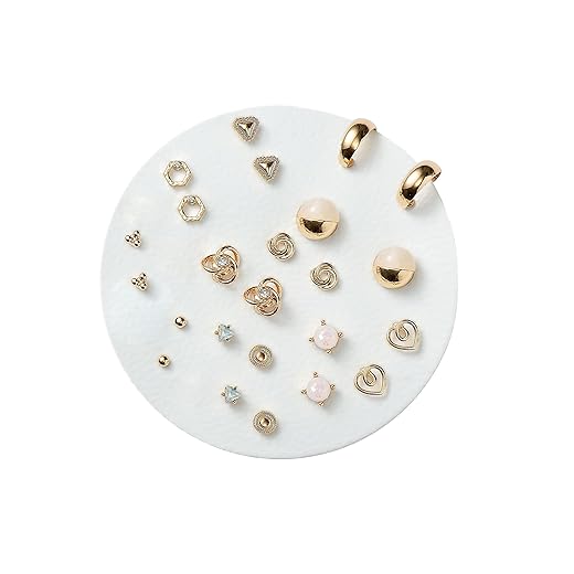 Aboutdaisy 12 Pairs Acrylic titanium & nickel-free plated alloy Stud Set Earrings for Women, Diverse Colorful Hypoallergenic Fashion Jewelry for Special Moments Christmas Valentines Mother's day Gift