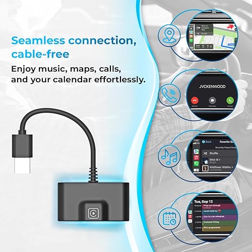 Miniatura 5 de CarPlay - Adaptador inalámbrico AutoSky - para CarPlay con cable de fábrica 2023 Plug and Play Dongle se convierte con cable a inalámbrico, uso