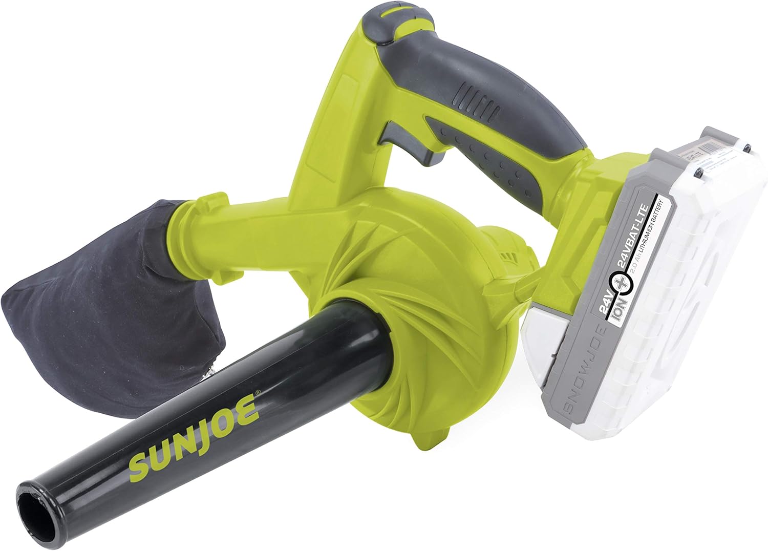 SUNJOE 24V-WSB-LTE 24-Volt iON+ 185 MPH 105 CFM Cordless Workshop Blower/Vacuum Kit w/ 2.0-Ah Battery, Charger, and 2 x Dust Bags : Garden & Outdoor