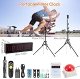 Timer Per Il Conto Alla Rovescia, Cronometro Digitale A 6 Cifre 2,3 Pollici Per Gare Giochi Timer Palestra Con Treppiede Cronometro Sportivo Con Telecomando 12/24 Ore Luminosità Regolabile (Collega) - 7