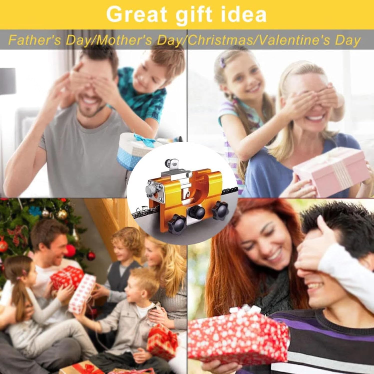 Chainsaw Chain Sharpener Tool Chainsaw Sharpening Jig Hand Crank Portable Chain Saw Sharpener Portable Electric Chainsaw Sharpener for DIY Lumberjack, Garden Worker