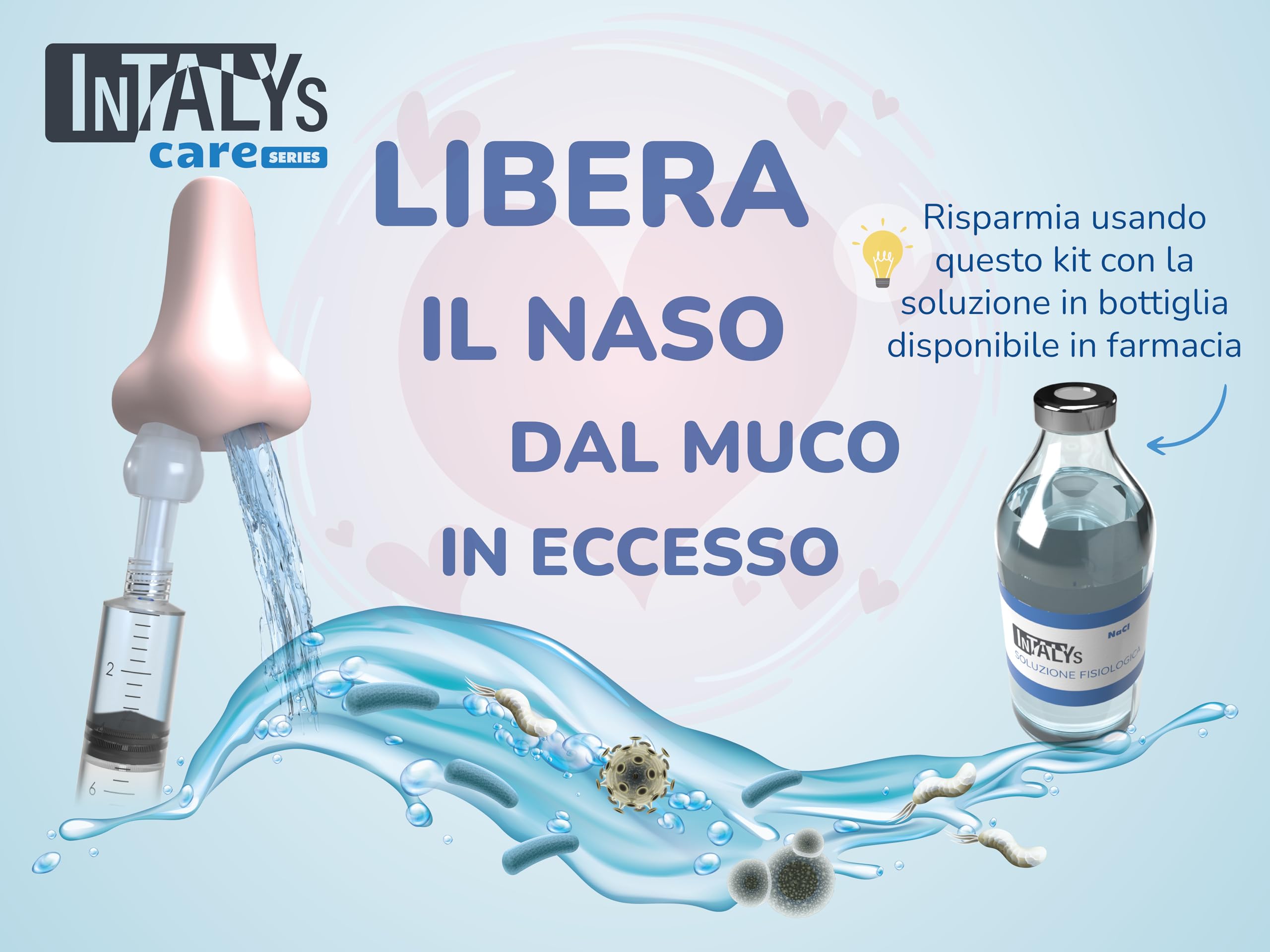 Rino Set Olive Nasali per Lavaggi Neonato, Bambini e Adulti, Made in Italy per Soluzione Fisiologica (10 Olive)