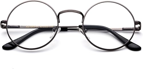 Miniatura 10 de Gafas de lectura redondas retro unisex de calidad, bisagra de resorte, marco de acero inoxidable, gafas de lectura redondas de metal