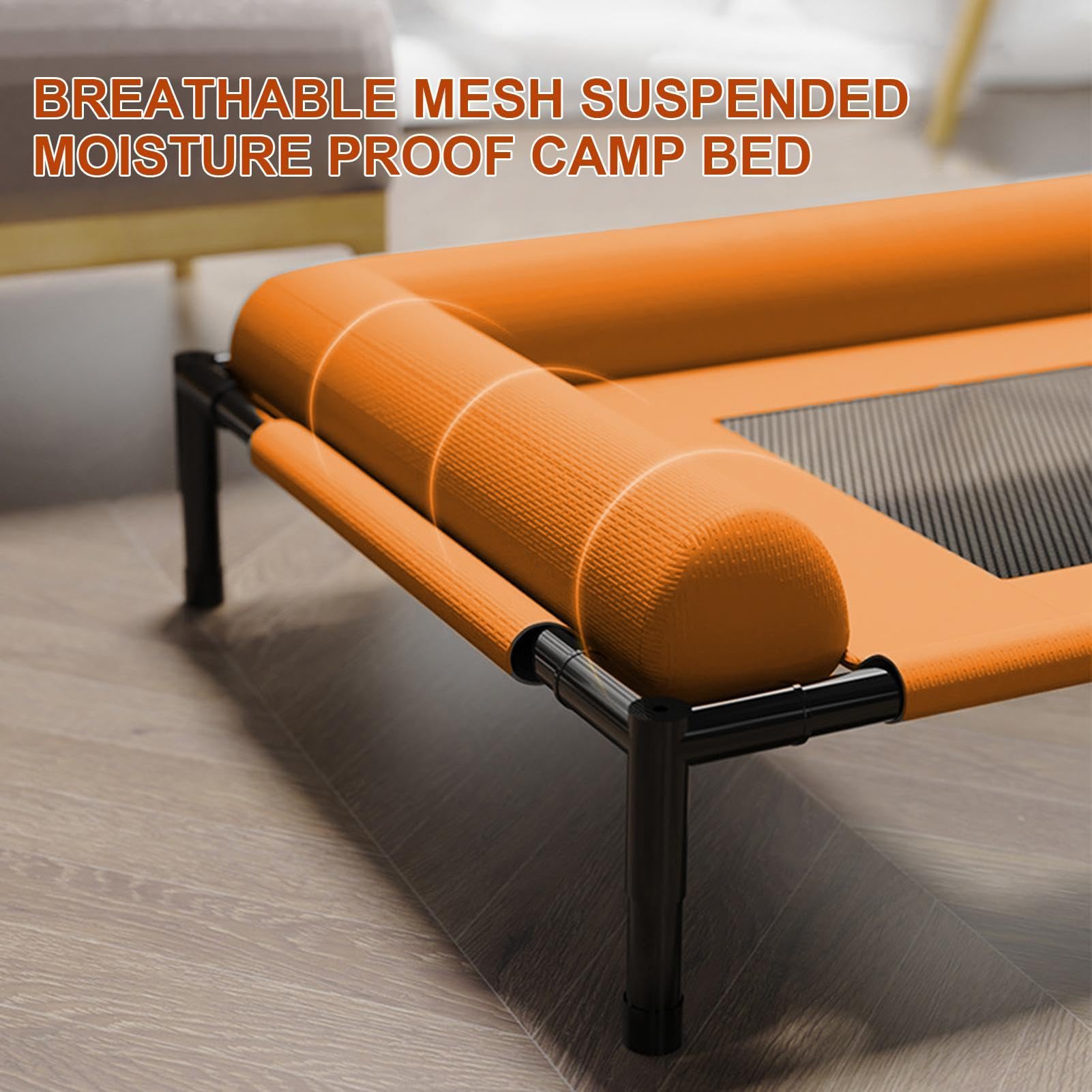 Letto da campeggio per cani, culla pieghevole da viaggio, telaio in rete ventilata, kit morbido | giunto di rilassamento elevato, utilità per gattini e cuccioli, trekking, portico, terrazza, giardino