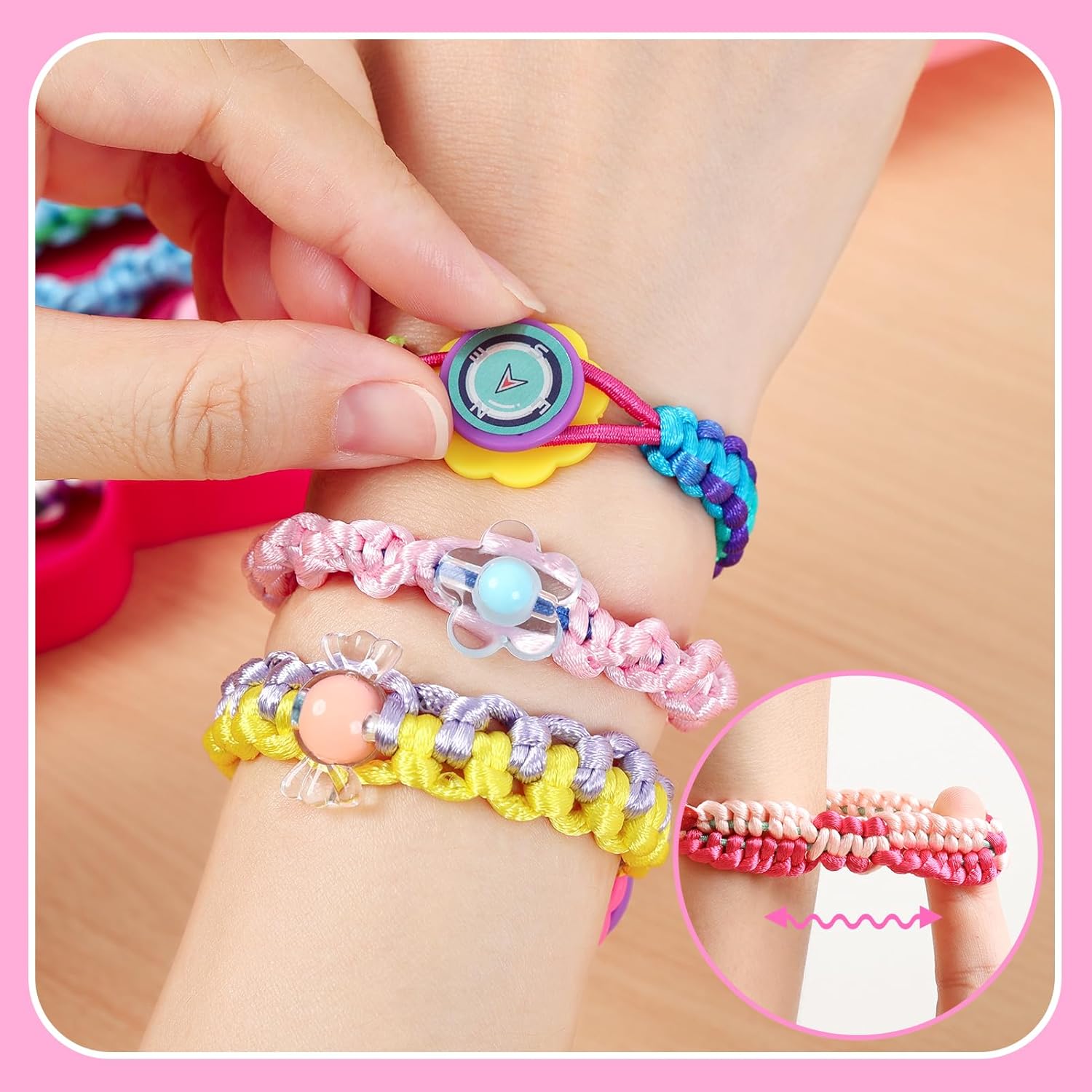 morwant Cat-Shaped Friendship Bracelet Maker - DIY Jewelry Craft Kit for Girls Ages 8-12, Makes Up to 15 Bracelets | Creative Birthday Gift, Summer Camp Activity, Party Favors & Playdate Toy