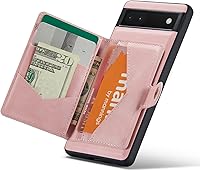 Vista 10 de Funda para Google Pixel 7A, cartera magnética desmontable con ranura para efectivo, soporte de carga inalámbrica, función atril compatible con Negro