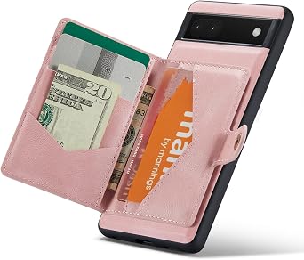 Case for Google Pixel 7A, Detachable Magnetic Wallet Card Cash Slot Case Cover Support Wireless Charging Functional Kickstand Compatible with Google Pixel 7A 5G 2023 Pink