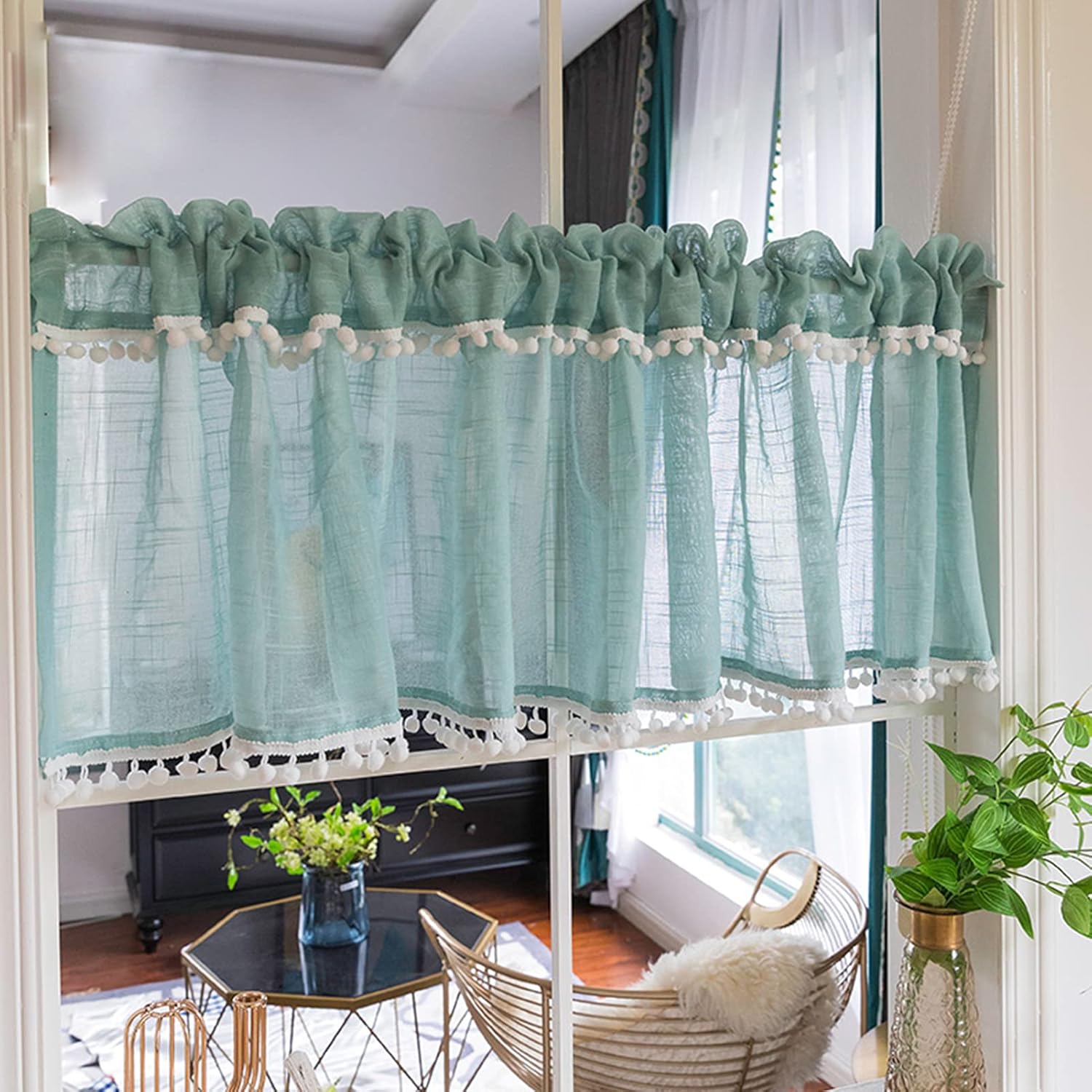 Daoyuan Kitchen Curtain Tier Curtains,Bistro Curtain Country Style