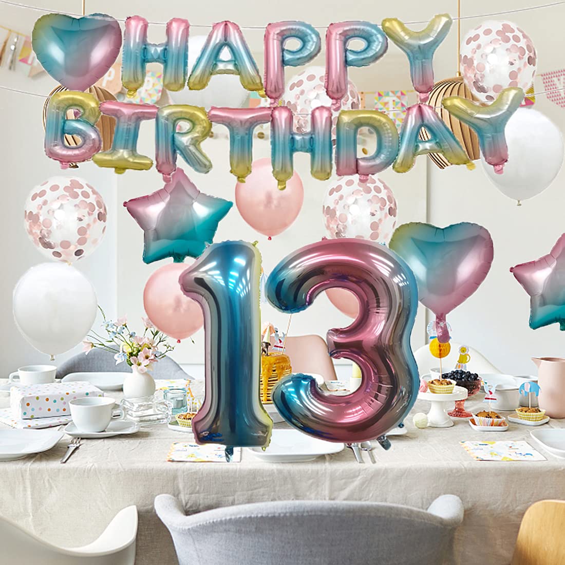 12 Latex-Luftballons Nummer 13 – Sortierte Geburtstagsballons In Metallic-Farben – Für Helium Oder Luft – 10er-Pack Bunt