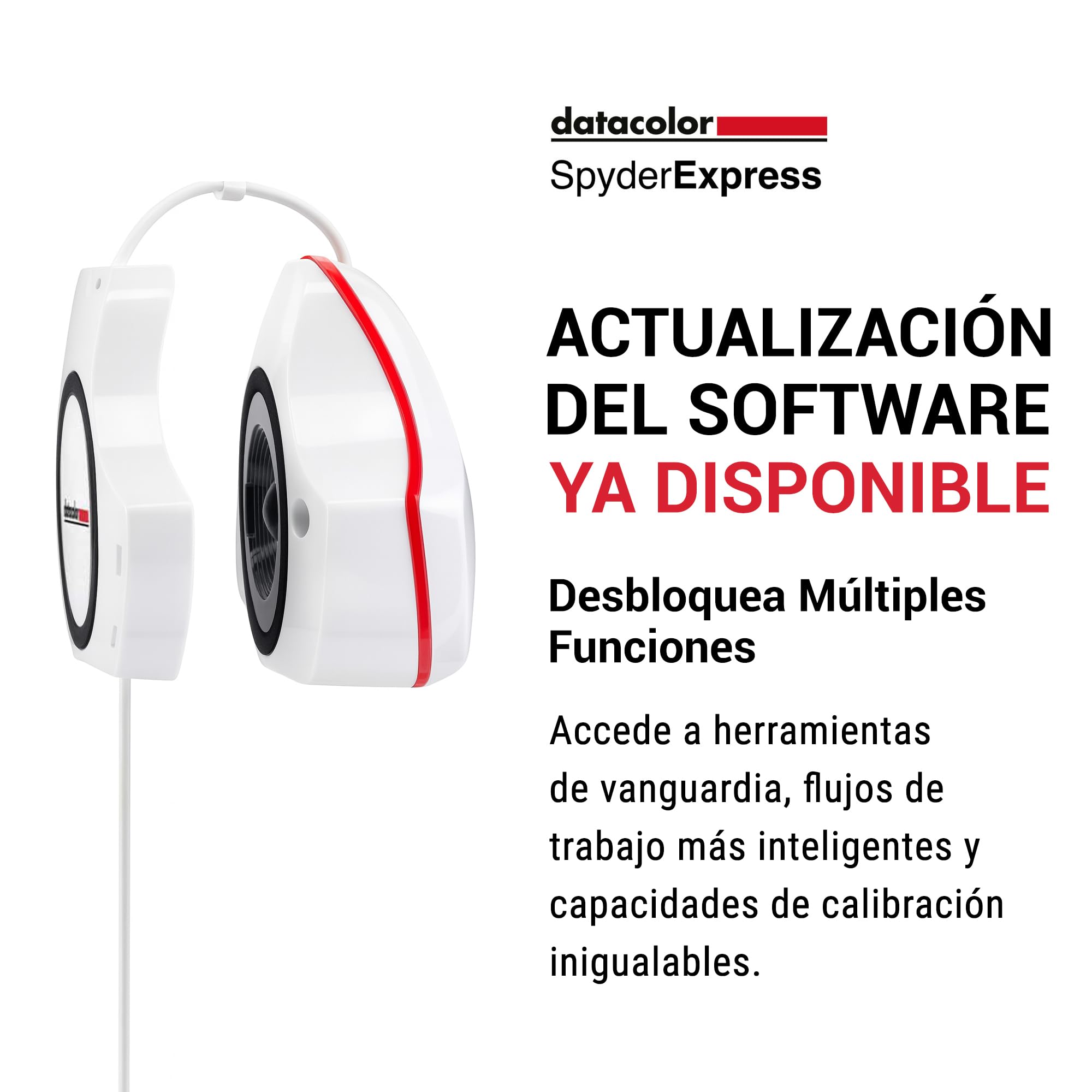 Datacolor SpyderExpress – Calibración de Monitores para Fotografía, Diseño y Creación, Compatible con MacBook M4 mini-LED, Calibra 3 Pantallas, Configuración en 90-segundos, Software Actualizable