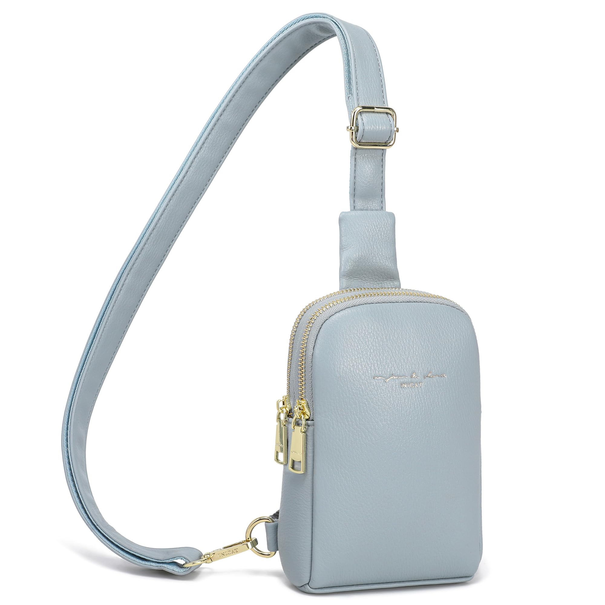 INICATTravel Small Sling Bag Leather Crossbody Bags for Women Fanny Packs Cross Body Bag for Woman Cross Body Purses