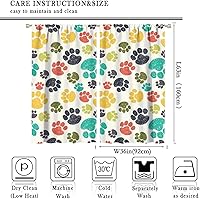 Vista 48 de Cortinas opacas con estampado de patas de perro, estampado de patas de perro y huesos, tratamiento de ventana, cortinas con aislamiento térmico