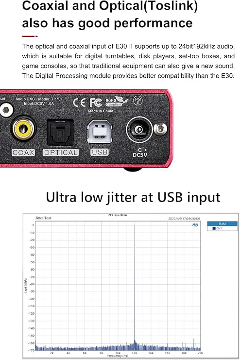 TOPPING E30 II DAC Dual AK4493S Chips, Hi-Res Audio, USB/Optical/Coaxial Inputs, Ultra-Low Noise Power Supply, PCM & DSD Decoding, Auto On/Off, Preamp Mode & Remote Control (E30 II - Black)