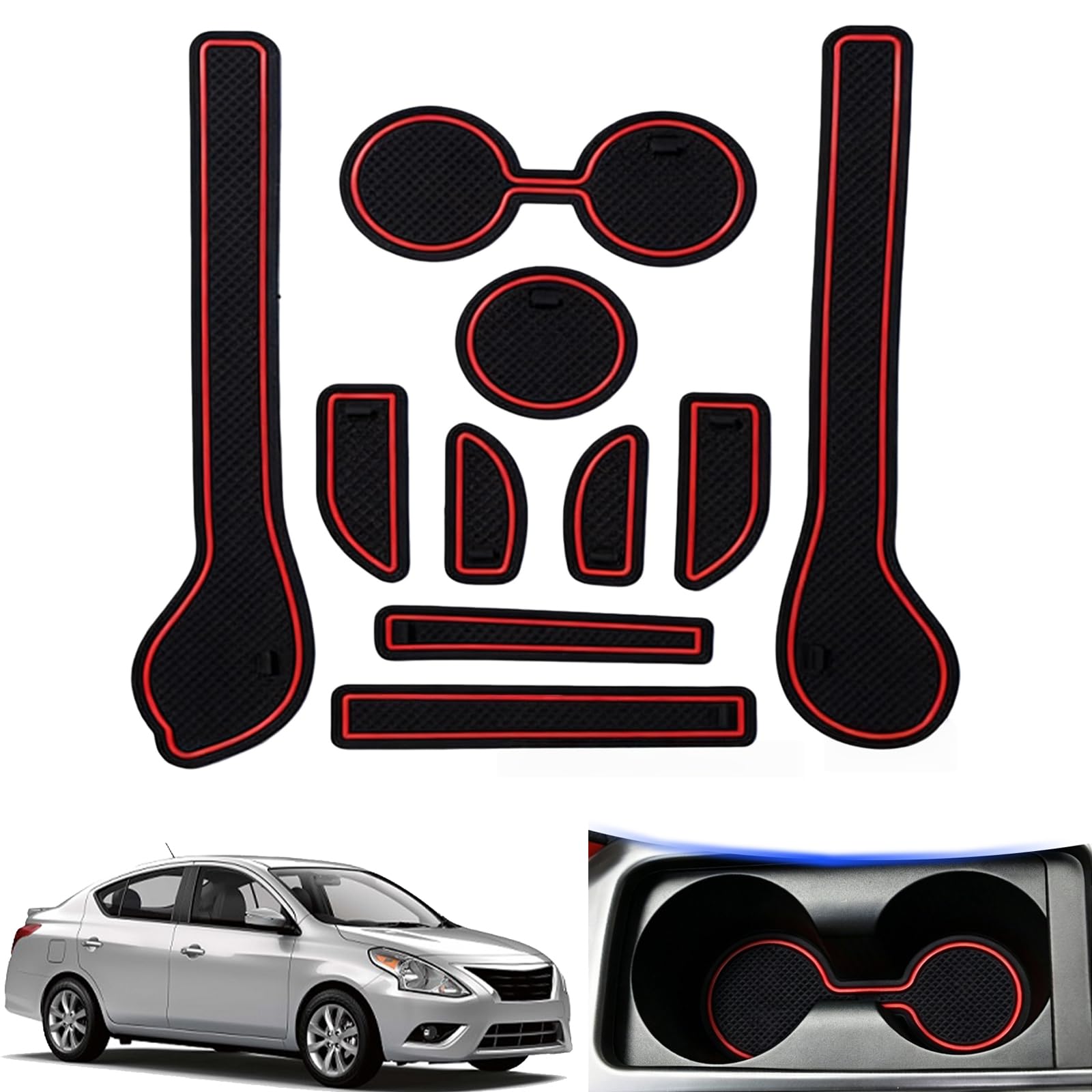 Alfombrillas para Nissan Sunny con acabado interior personalizado y forros de goma