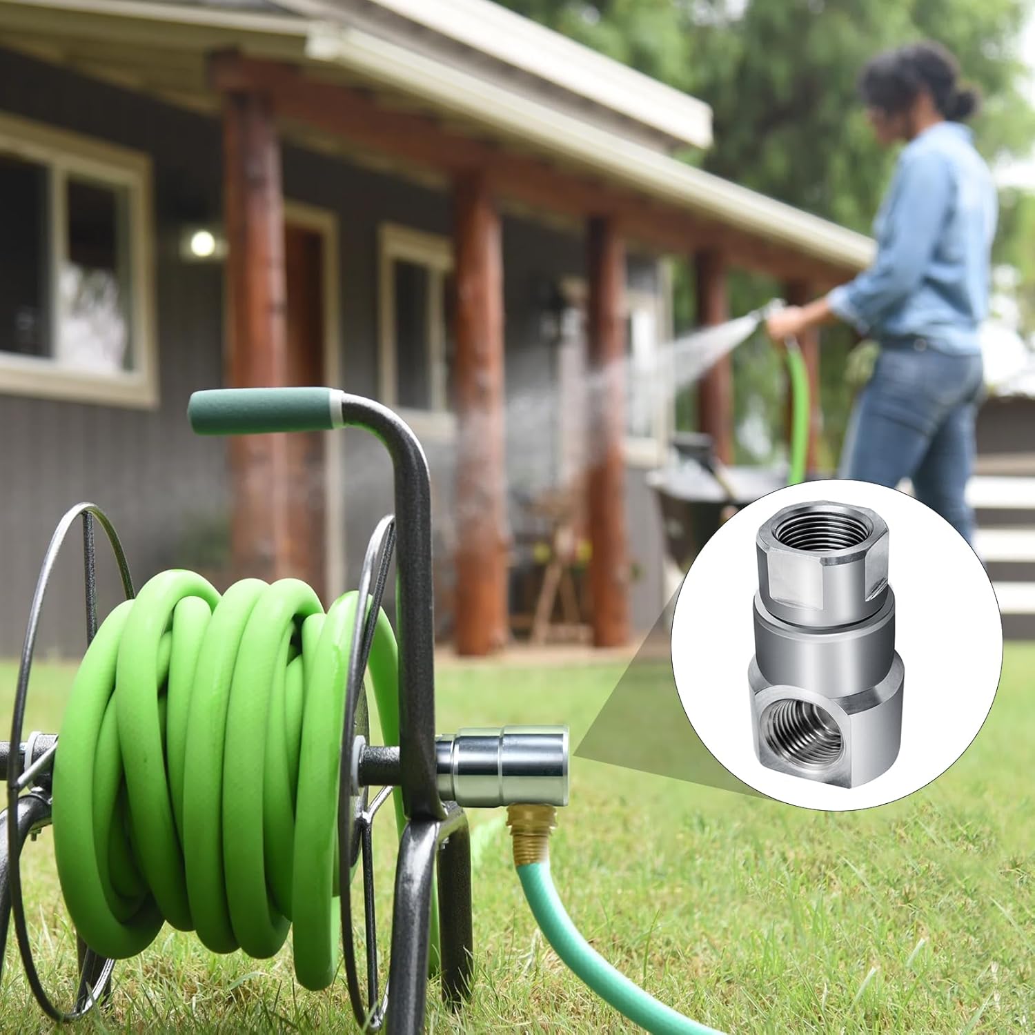 3/4 Inch FXF Heavy Duty Hose Reel Swivel with Grease Zerk - Hose Reel Parts Fitting for Multi-Use Scenarios - Ideal for Home and Industrial Steel Hose Reels - Genuine Super Swivel