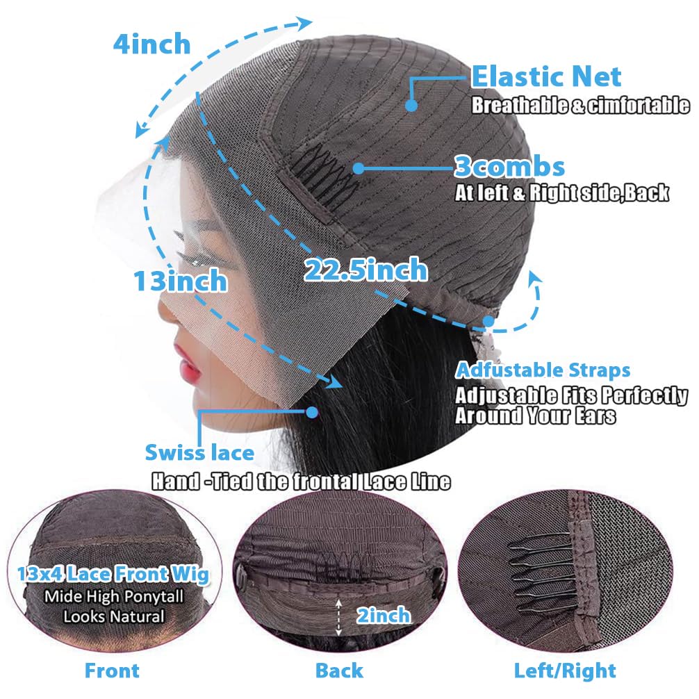 30 Inch Body Wave Lace Front Wigs Human Hair 13x4 HD Transparent Lace Frontal Wigs Human Hair for Women 250% Density Glueless Wigs Pre Plucked with Baby Hair