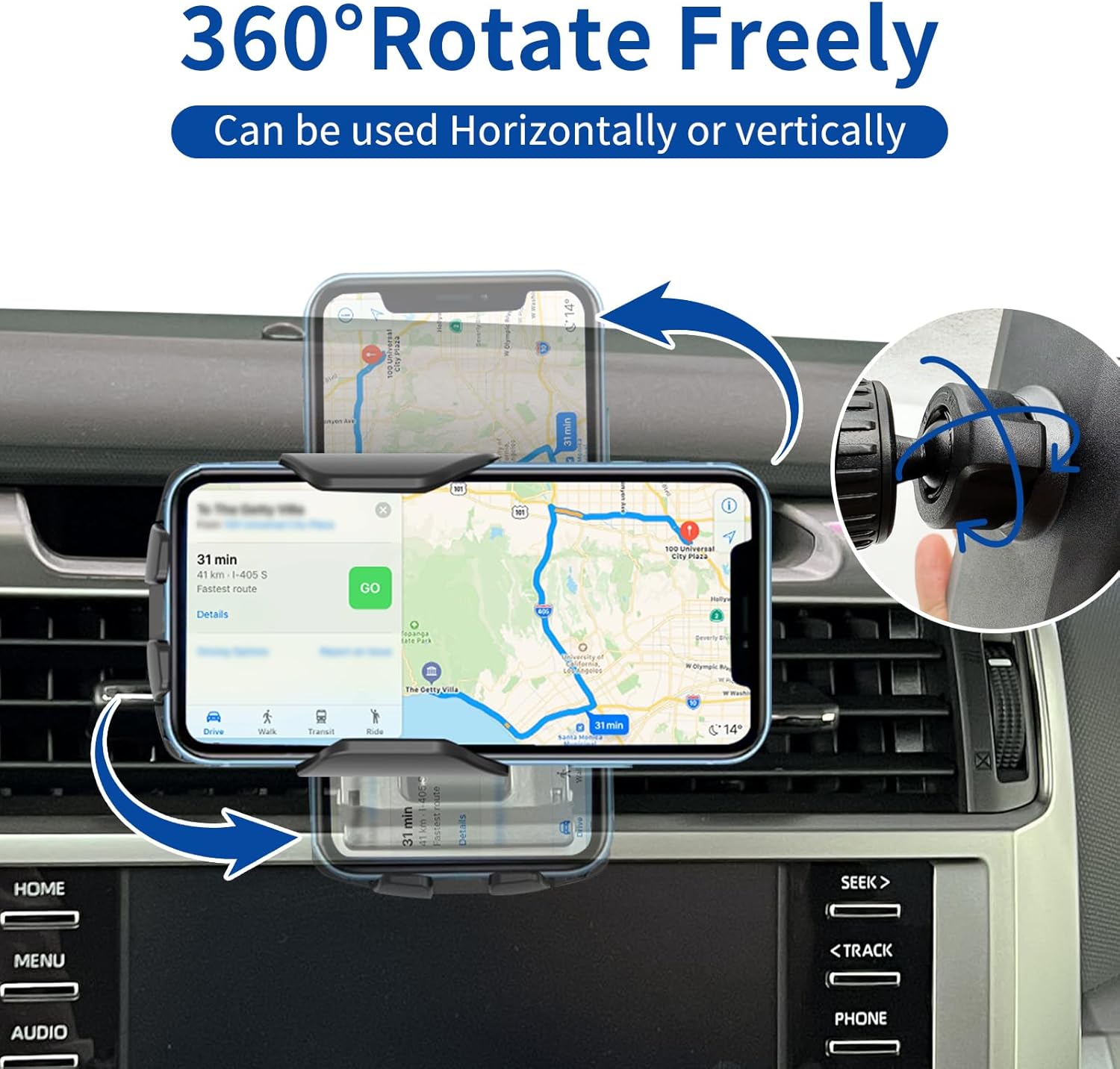 Car Phone Mount for Toyota 4Runner 2010-2024 Phone Holder Navigation,Fit for 4Runner Cellphone Mobile Cradle Auto Accessories Bracket Anti-Shake,360 Degree Rotation,Compatible for All Cell Phones