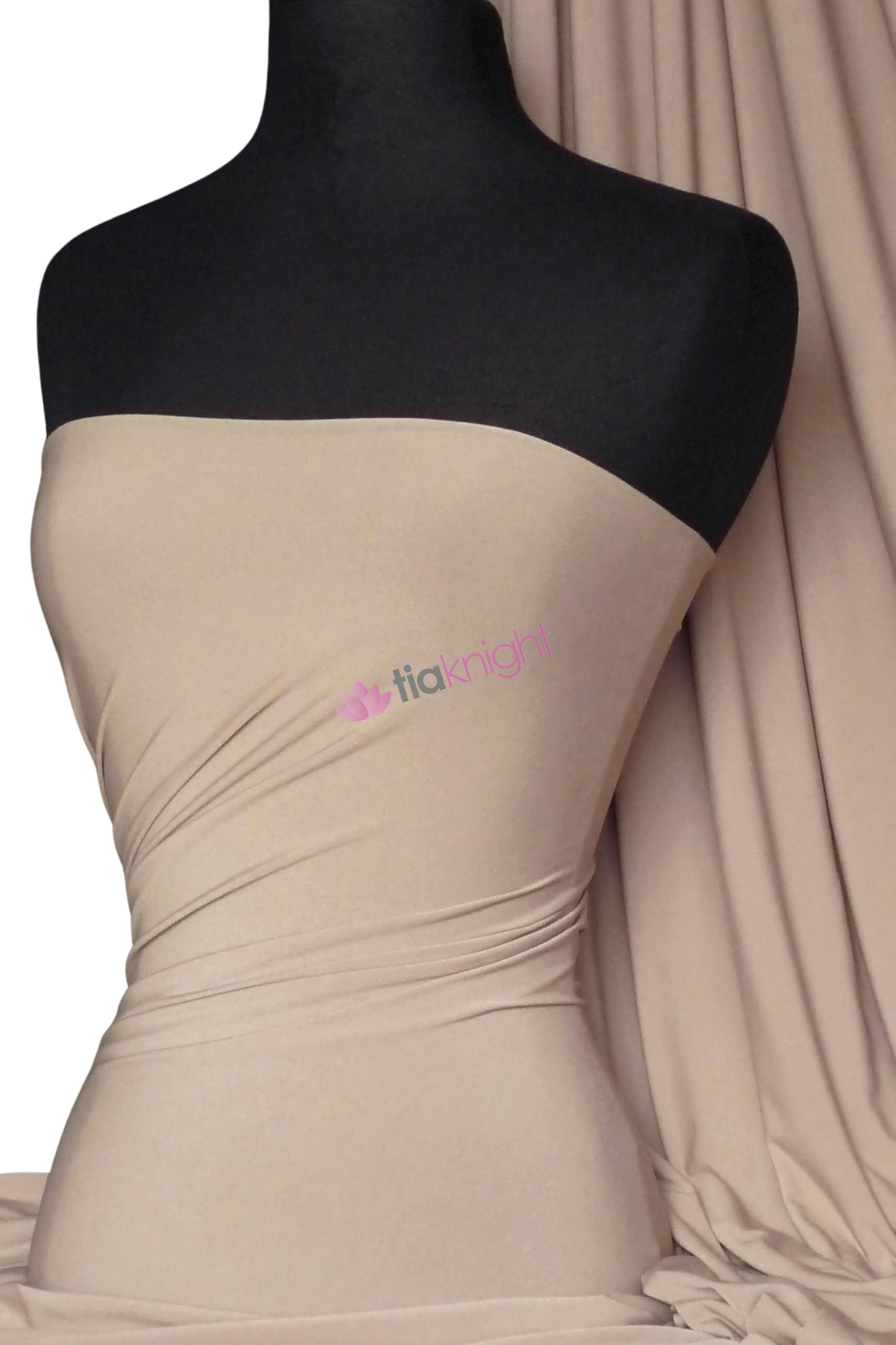 Tia Knight Inspired Fabrics Light Stone Premium Quality Soft Touch Lycra | Stretch Dressmaking Fabric | Sold By The Metre | 50+ Colours In Stock | Same Day Dispatch | By Tia Knight (Q36) (, 1 Metre)
