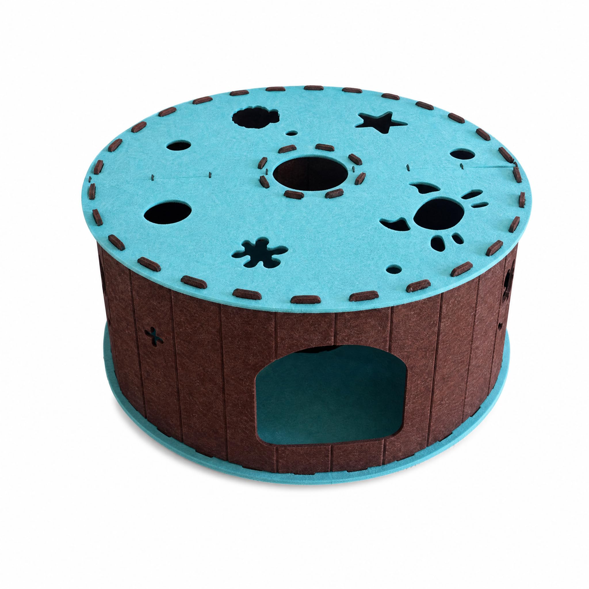 Felt Cat Tunnel Bed, Cat Hideaway Cave, Semi-Enclosed 40x20cm