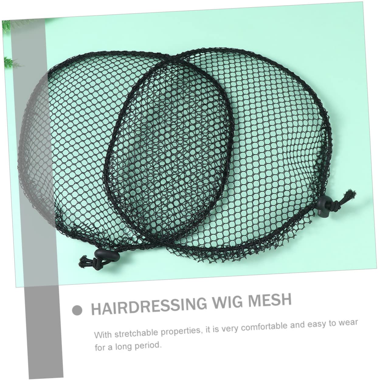 SOESFOUFU 12pcs Black Drawstring Ponytail Net Cap for Wig Making Elastic and Breathable Cap Hairdressing Tool