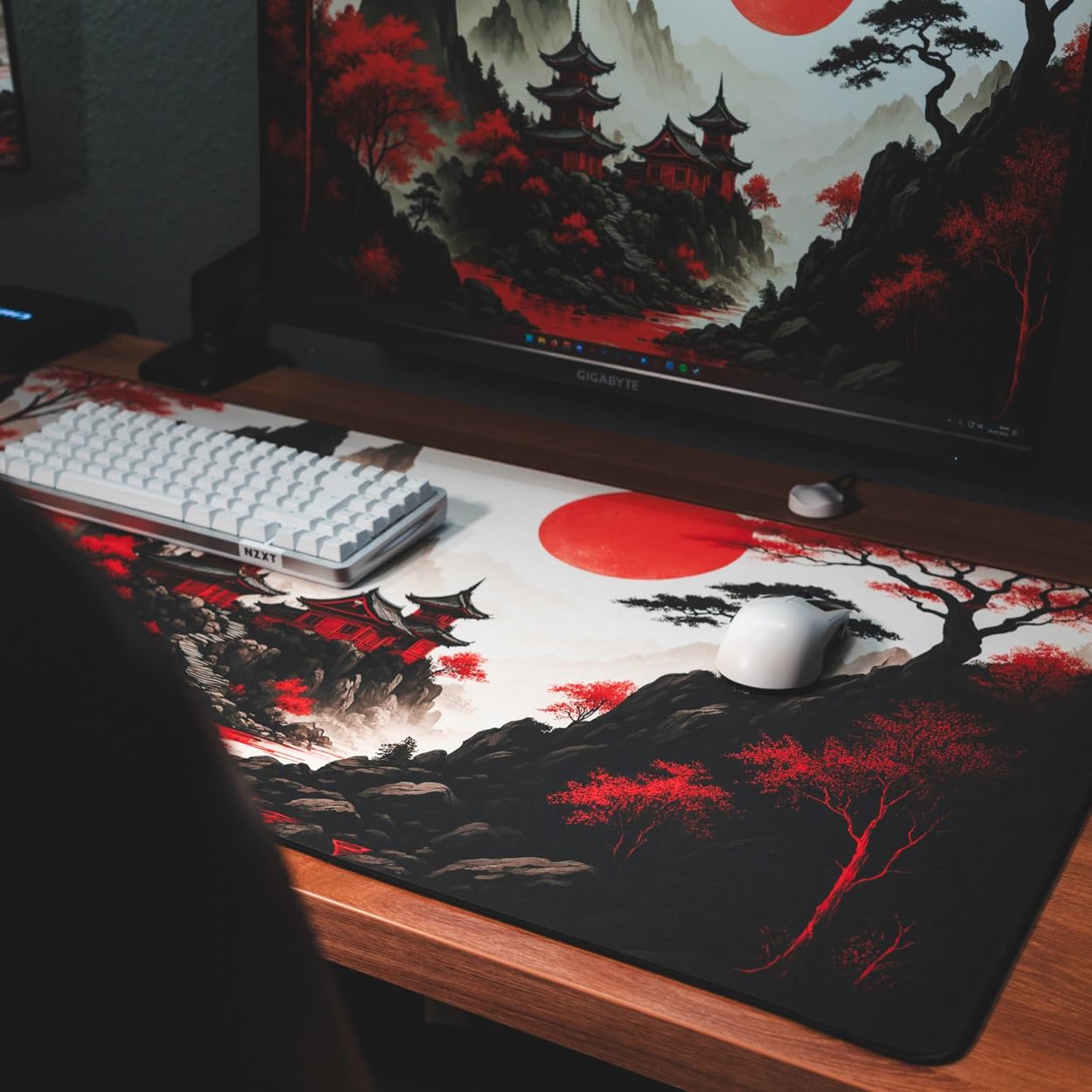 XXL PROPADS Premium Gaming Mousepad in diversen Styles gedruckt in Hamburg - Gaming-Mauspad, rutschfestes Gummi, Starke Umkettelung, einfach zu reinigen (Crimson Temple)