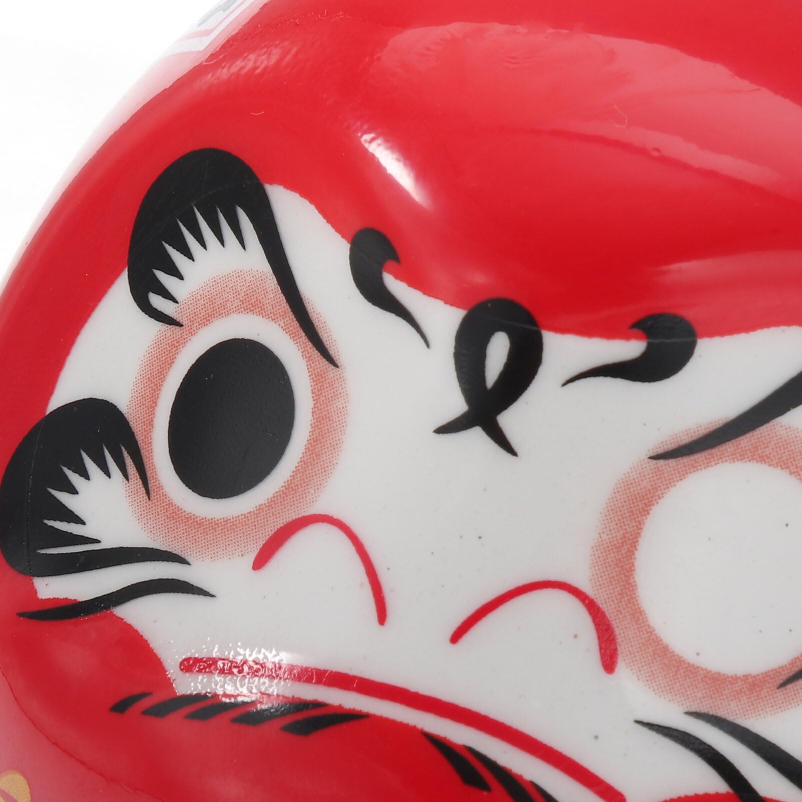 Muñeca Daruma Japonesa Roja De Cerámica – Figurita De Buena Suerte, Estatua Feng Shui Para Riqueza Y Decoración Del Hogar (con Almohadilla)