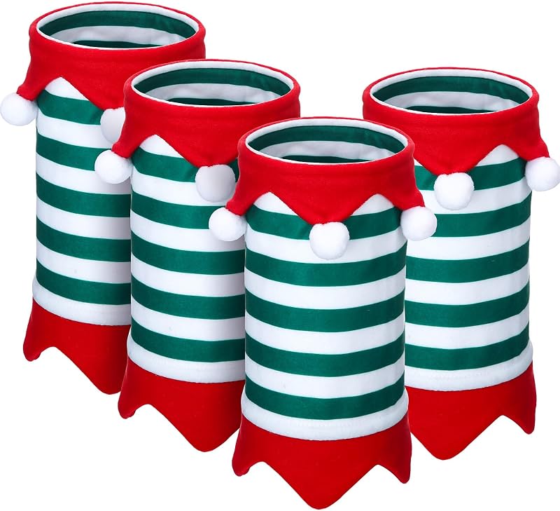 Bandagens para Pernas de Cavalos com Estampa Listrada de Natal Mixweer, Pacote com 4
