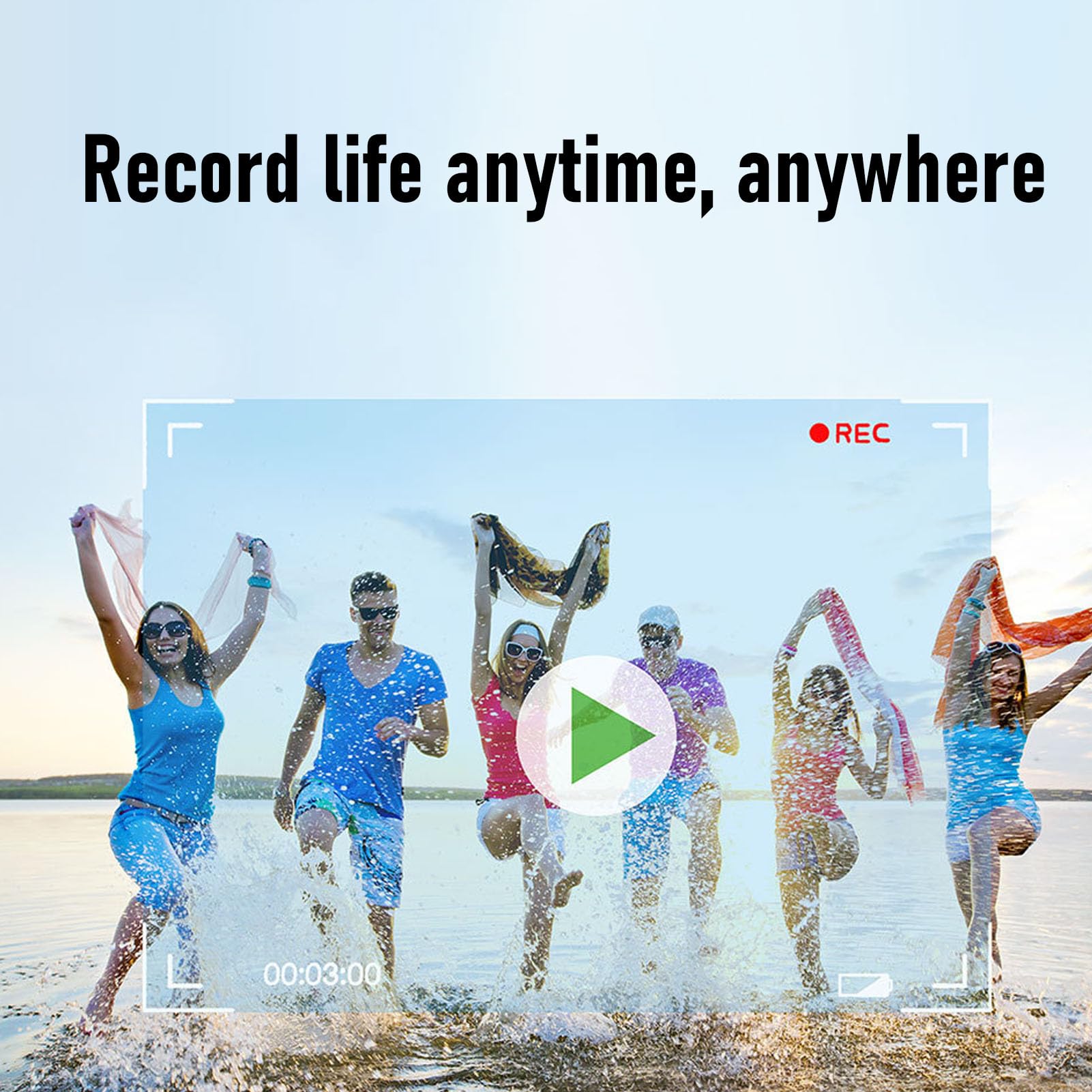 VBESTLIFE Fotocamera Subacquea 4K, Fotocamera Digitale Impermeabile a Doppio Schermo con Messa a Fuoco Automatica da 48 MP con Scheda da 32 GB e Luce di Riempimento per Snorkeling, Nuoto e (BLUE)