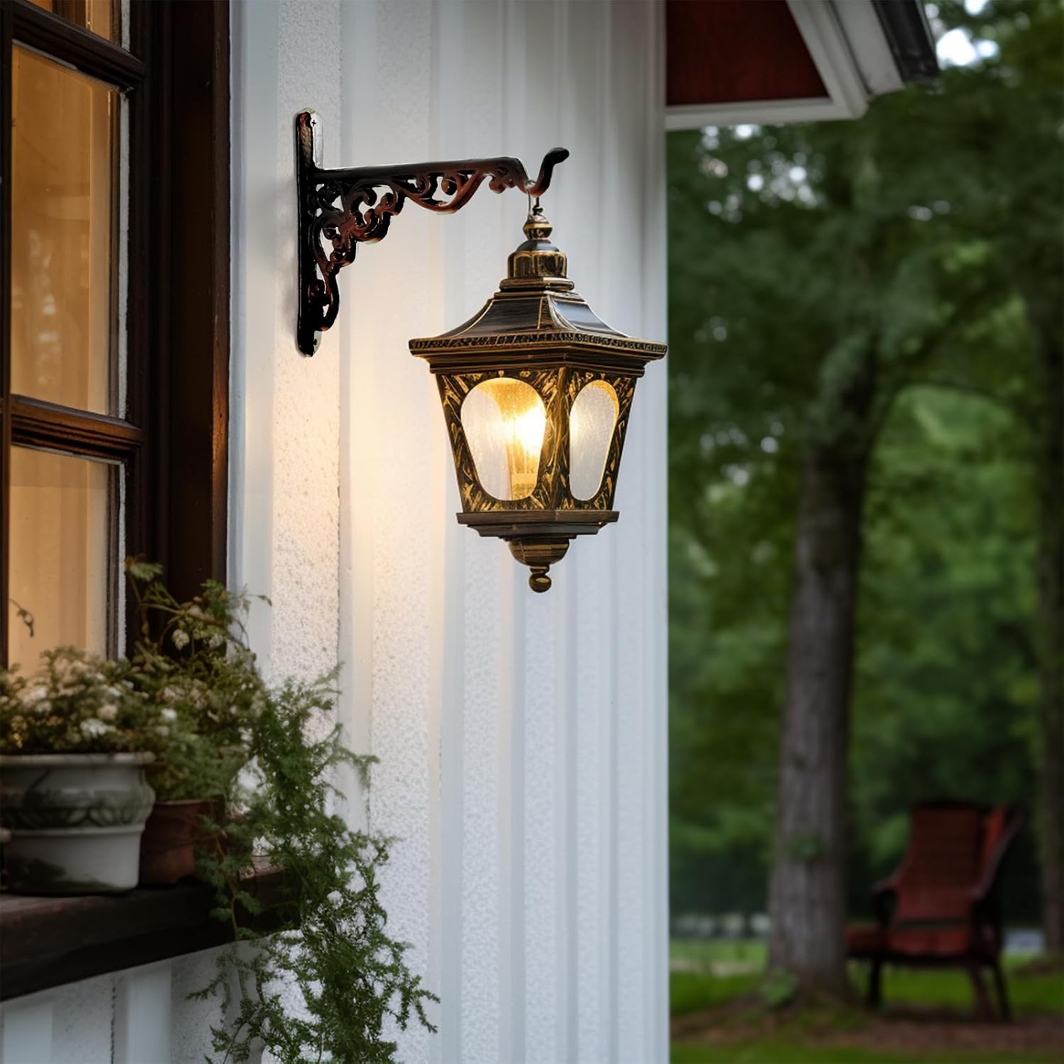 2 Pcs Hanging Planter Brackets,Outdoor Decorative Metal Wall Hook,Wall Hanger Hook,Bird Feeder for Hanging Metal Sign,Bug Zapper,Fruit Basket,Wind Chime, Black