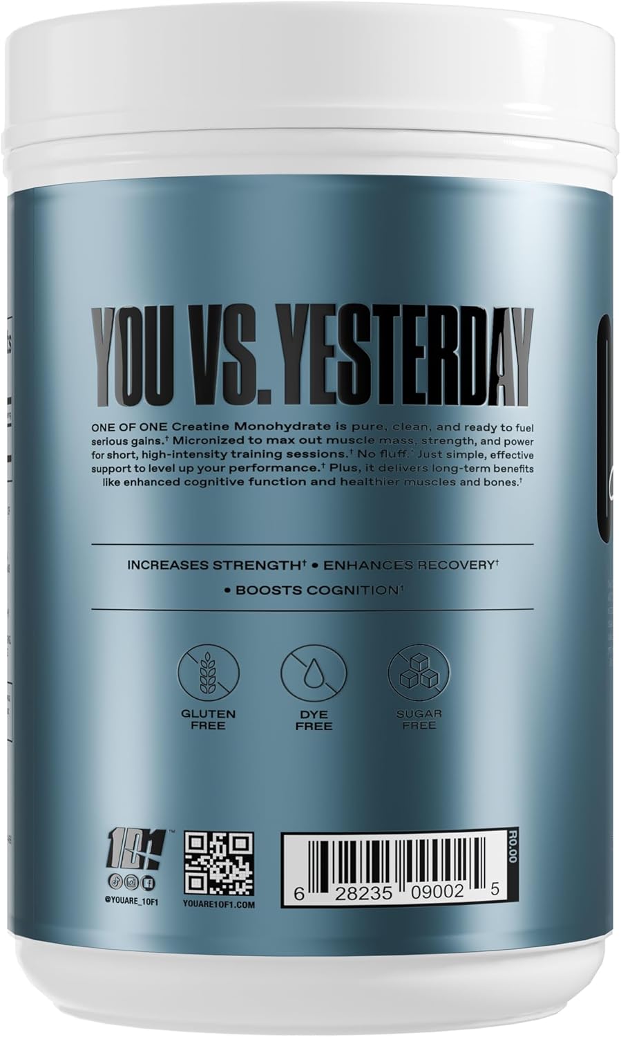 ONE of ONE Creatine Monohydrate Powder – Pure Micronized Creatine for Muscle Growth, Strength & Recovery – Unflavored, No Fillers, Keto & Vegan-Friendly – Unflavored, 200 Servings
