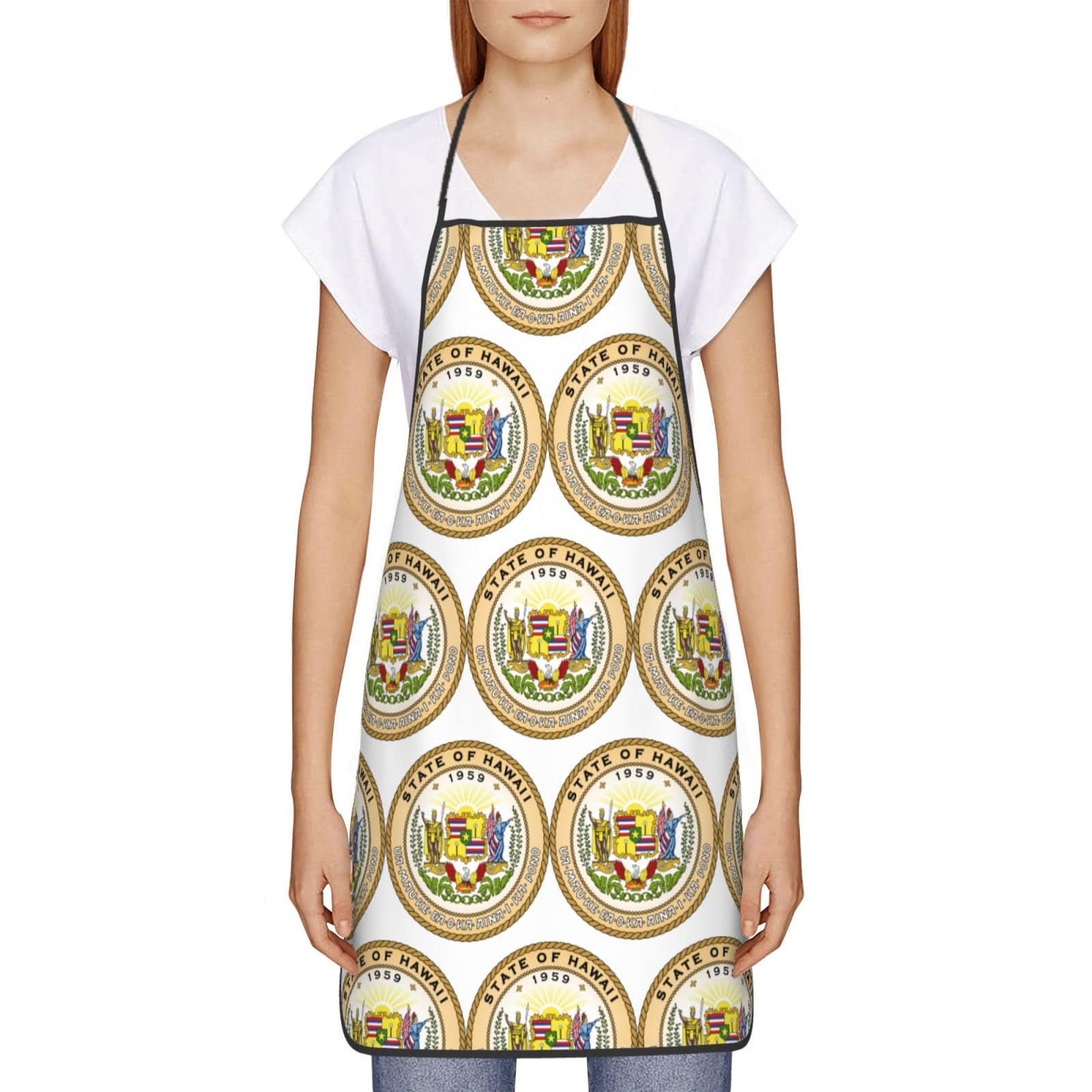Tablier de cuisine unisexe avec emblème national de l'Illinois, doux et confortable pour homme et femme
