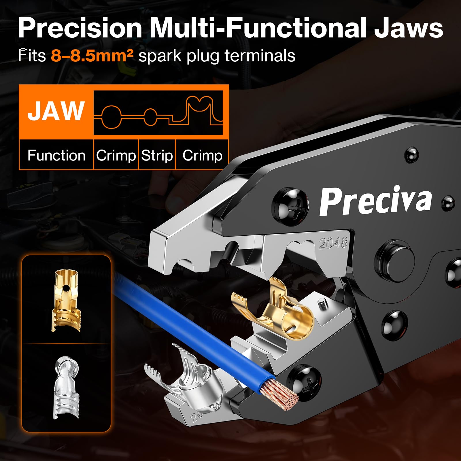 Preciva Zündkabel Crimpzange 8–8,5 mm für Zündkerzenstecker
