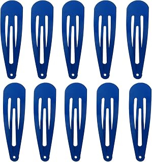 50 Pack of Snap Hair Clips Hair Barrettes for Kids, Girls and Women, 50 mm (Blue)