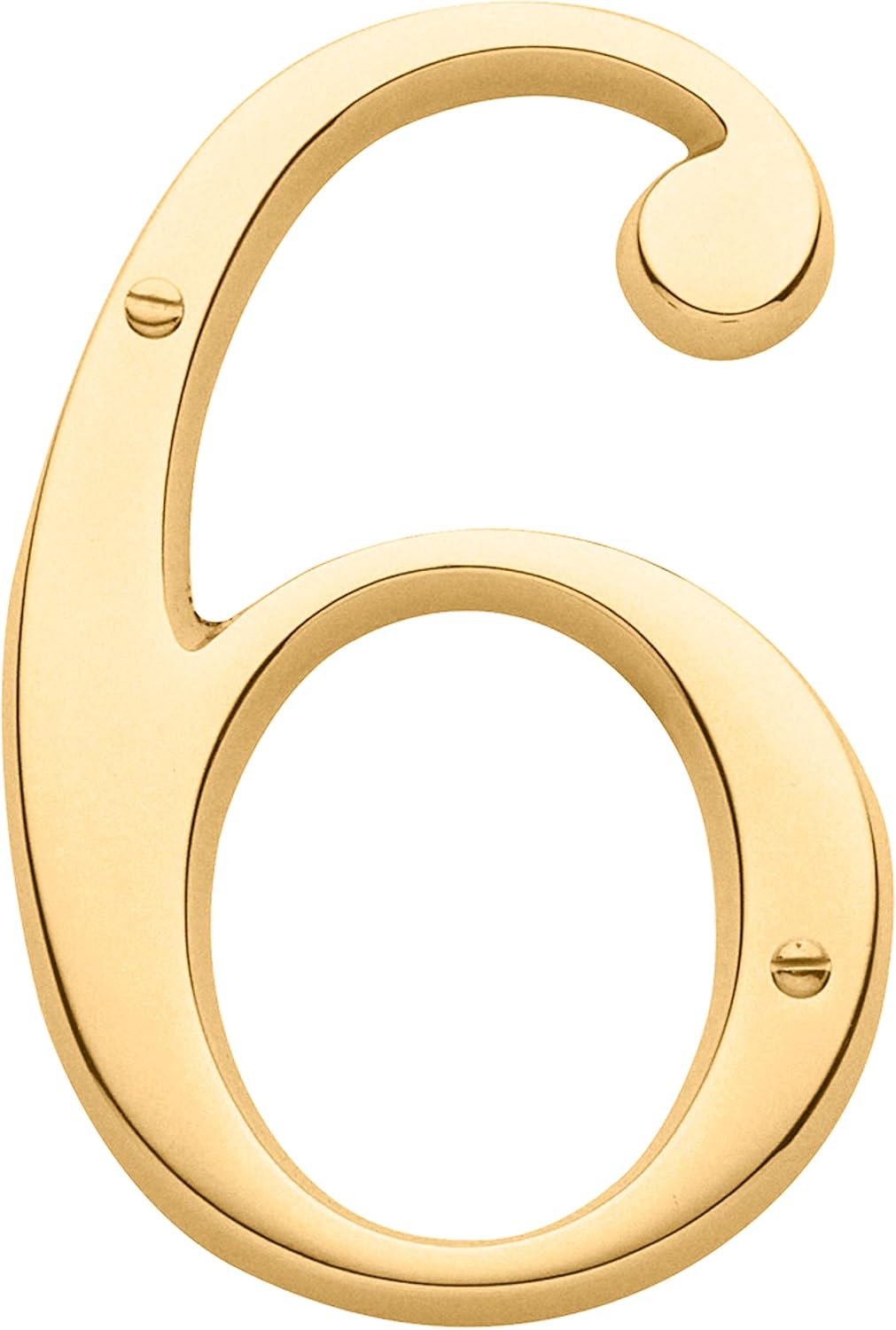 Baldwin Estate 90676.003.CD Solid Brass Traditional House Number Six in Polished Brass, 4.75"