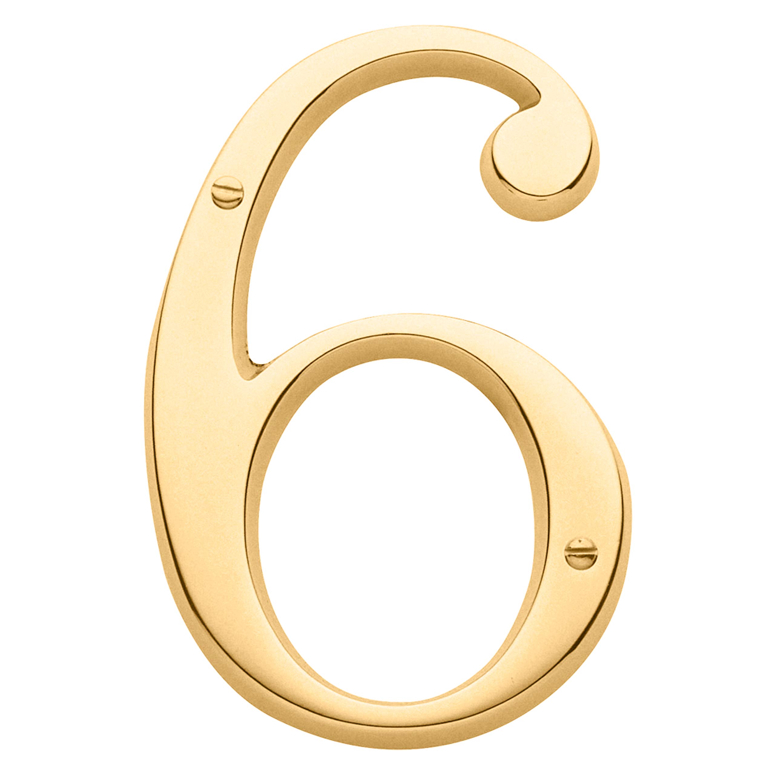 Baldwin Estate 90676.003.CD Solid Brass Traditional House Number Six in Polished Brass, 4.75"