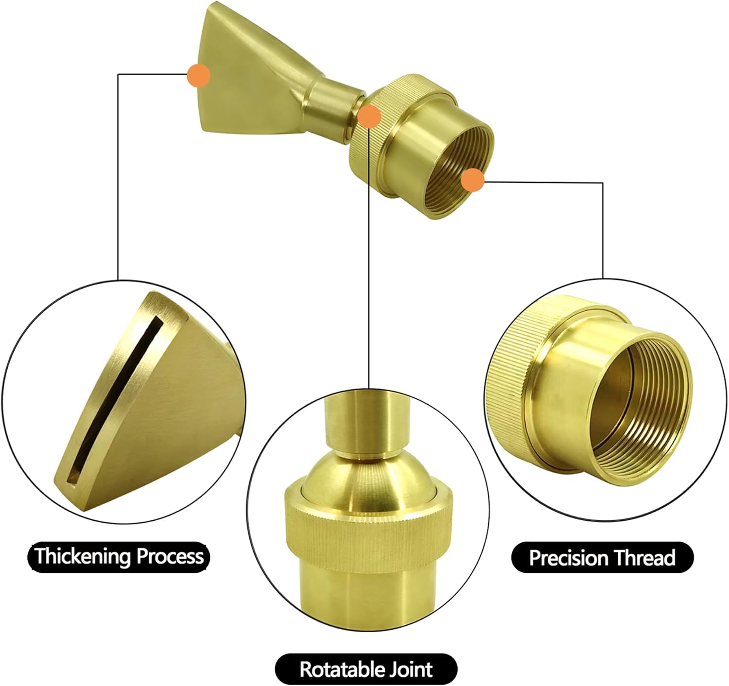 Brass fan-shaped fountain nozzle, duckbill flat nozzle nozzle for gardens, landscaping, ponds, squares, playgrounds B-N-9 (G 2")