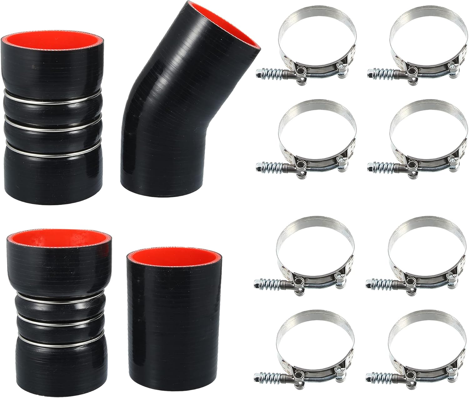 X AUTOHAUX 1 Set Intercooler Hose Clamps Kit for Ford F250 F350 2003 2004 2005 2006 2007 Only 6.0L Diesel Engine No.6C3Z6C640B Intercooler Boots