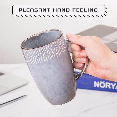 Miniatura 6 de Taza de café de cerámica extragrande, 21 onzas, taza de té de gran tamaño para el hogar y la oficina, con mango grande, apta para lavavajillas y