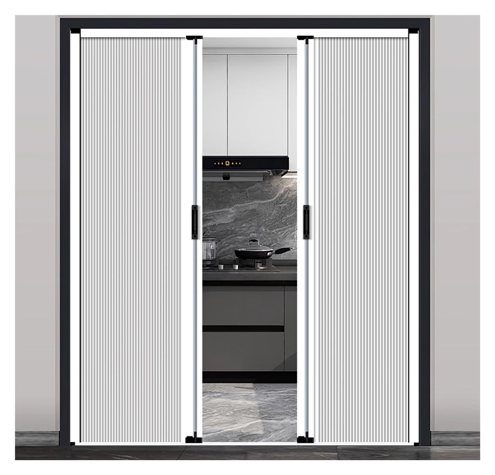Folding Partition Door at Stair Entrance, Retractable Honeycomb