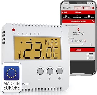 ELEKTROBOCK PT14-P WiFi - Smart WLAN Raumthermostat 230V - Heizungssteuerung per App - Aufputzmontage - 16 A - Für elektrische Heizungen - Einstellbare Wochenprogramme, Weiß