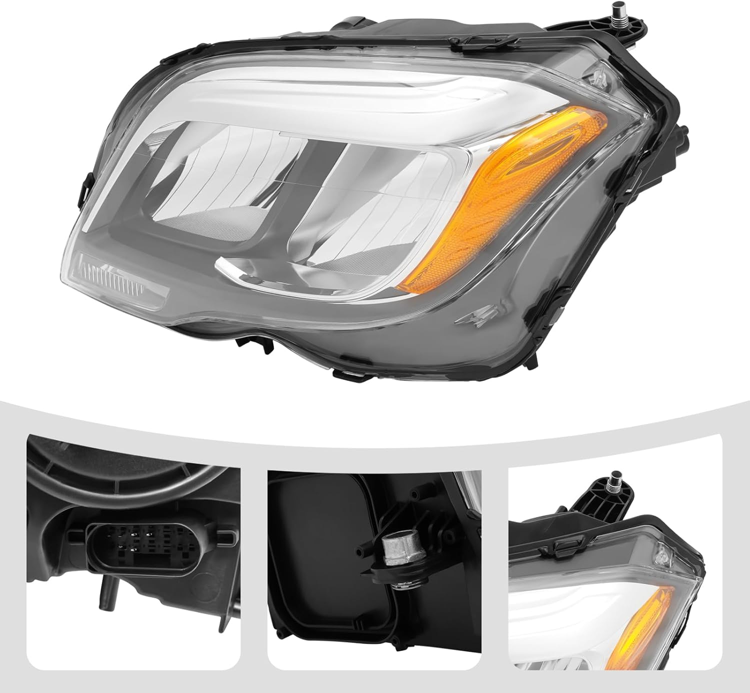 Halogen Headlights Headlamp For 2013-2015 Mercedes Benz GLK350 GLK250, 2048204239 MB2503203; 2048204139 MB2502203, Left Right Side Headlight Assembly Front Head Lights (Left Driver Side)