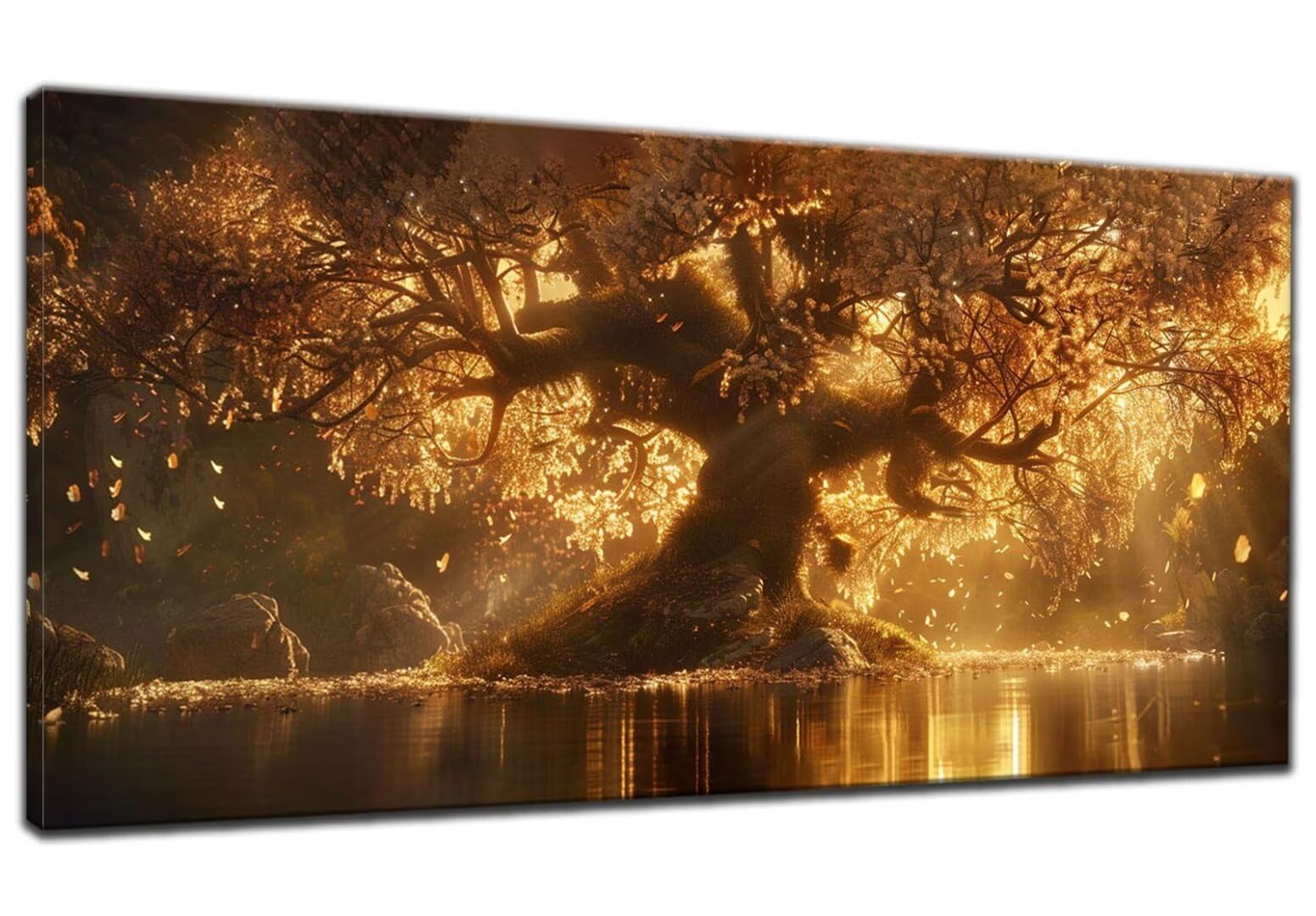 Baum Lebens Diamond Painting Groß XXL 60x140cm,5D Diamond Painting Sonnenuntergang,Full Diamond Painting Runden Steine Bastelset Erwachsene,Malen Nach Zahlen Diamond Painting Geschenk Zimmer Deko M-8
