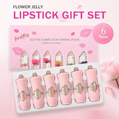 Miniatura 2 de FirstFly - Paquete de 6 lápices de labios nutritivos de larga duración bálsamo labial hidratante de labios mágico de temperatura cambio de color